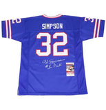 OJ Simpson Signed Buffalo Bills Football Jersey Inscribed #1 Pick with JSA