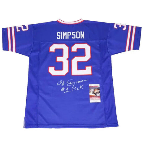 OJ Simpson Signed Buffalo Bills Football Jersey Inscribed #1 Pick with JSA