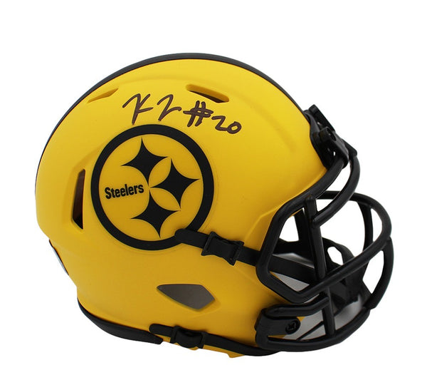 Kaleb Johnson Signed Pittsburgh Steelers Speed Rave NFL Mini Helmet