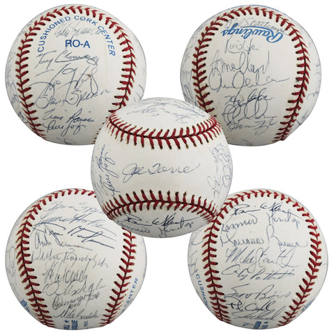 1998 Yankees (31) Torre, Rivera, Raines Signed WS Logo OML Baseball BAS #AE13971