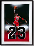 Michael Jordan Autographed Chicago Bulls Jersey Numbers "Bulls-Eye" 16 x 24 UDA