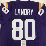 Autographed/Signed JARVIS LANDRY LSU Tigers Purple College Jersey JSA COA Auto