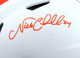 Nick Chubb Autographed Cleveland Browns F/S Lunar SpeedFlex Helmet-BeckettW Holo