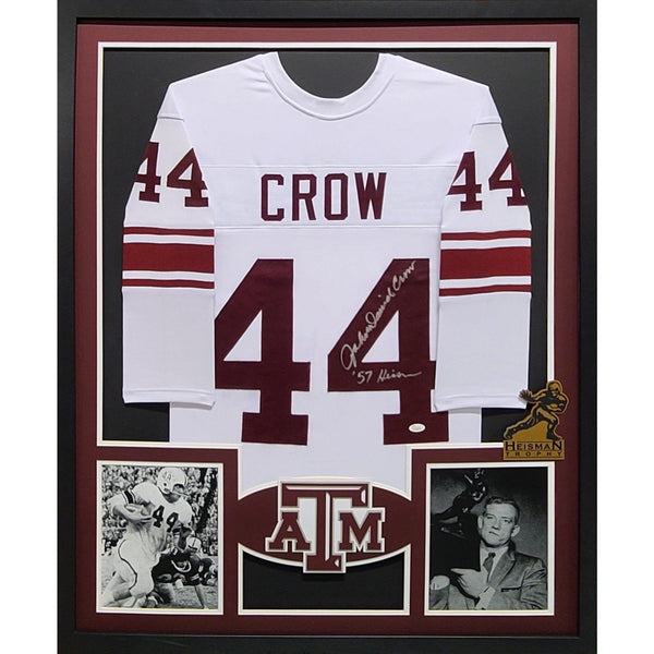 John David Crow Autographed Signed Framed Texas A&M Heisman LS Jersey JSA