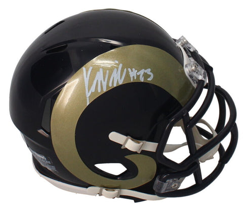 Kyren Williams Autographed Rams Throwback Mini Speed Helmet Beckett