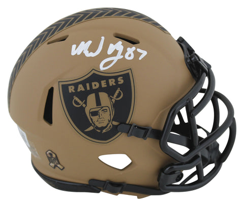 Raiders Michael Mayer Signed Salute To Service II Speed Mini Helmet BAS Witness