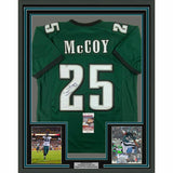 FRAMED Autographed/Signed LESEAN MCCOY 33x42 Philadelphia Green Jersey JSA COA