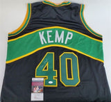 Shawn Kemp Signed Seattle Supersonics Black Jersey (JSA COA) 6xAll Star Forward
