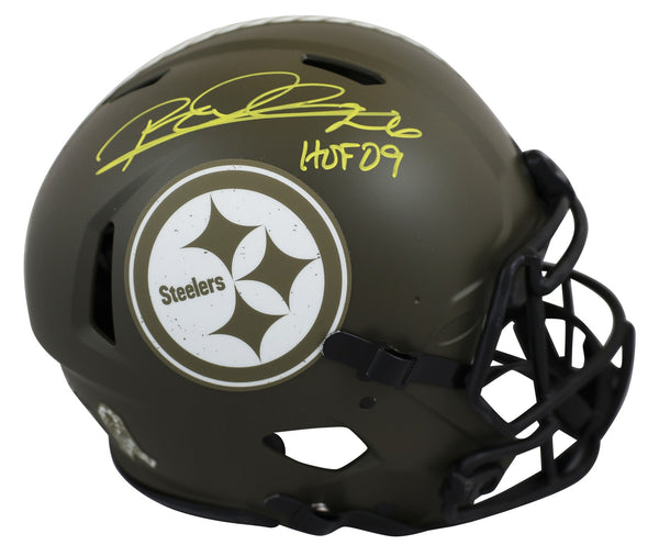 Steelers Rod Woodson "HOF 2009" Signed STS Full Size Speed Proline Helmet BAS W