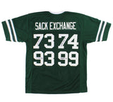 Muli-Signed New York Custom Sacks Exchange Green Jersey-Joe Klecko, Mark Gastine