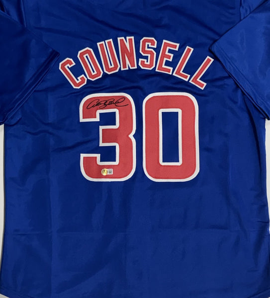 Chicago Cubs CRAIG COUNSELL Signed Custom Replica Blue Jersey AUTO - BAS