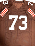 Browns HOF'er JOE THOMAS Signed Custom Replica Brown Cleveland Jersey AUTO - JSA