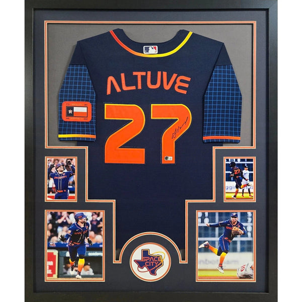 Jose Altuve Space City Autographed Signed Framed Houston Astros Jersey BECKETT