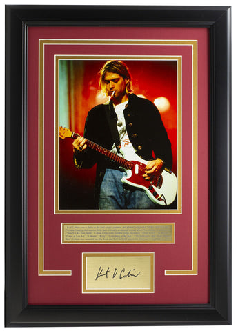 Kurt Cobain Framed 8x10 Nirvana Photo w/Laser Signature