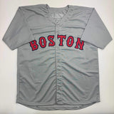 Autographed/Signed Pedro Martinez Boston Grey Baseball Jersey Beckett BAS COA