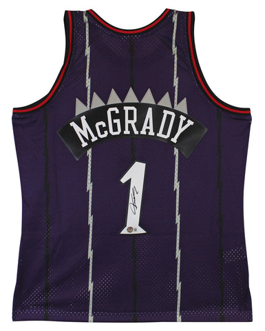 Raptors Tracy McGrady Authentic Signed Purple M&N HWC Swingman Jersey BAS Wit