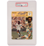 Pele Signed New York Cosmos Large Soccer Card - PSA 9 Autograph