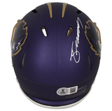 Zay Flowers Autographed Ravens 2024 Alternate Mini Speed Helmet Beckett
