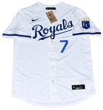 BOBBY WITT JR AUTOGRAPHED KANSAS CITY ROYALS #7 WHITE NIKE JERSEY BECKETT