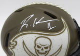 Rachaad White Autographed Buccaneers Salute To Service Mini Helmet Beckett