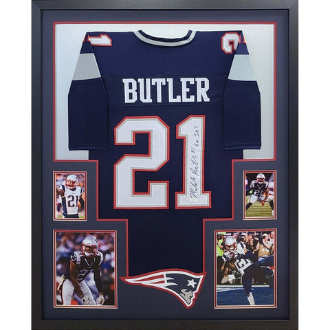 Malcolm Butler Autographed Signed Framed New England Patriots Jersey JSA