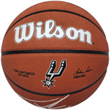 TONY PARKER AUTOGRAPHED AUTHENTIC LEATHER SPURS BASKETBALL SPURS BECKETT 222837