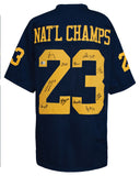 2023 Michigan Team Signed Navy Custom Jersey (McCarthy + 10 Sigs) -(BECKETT COA)