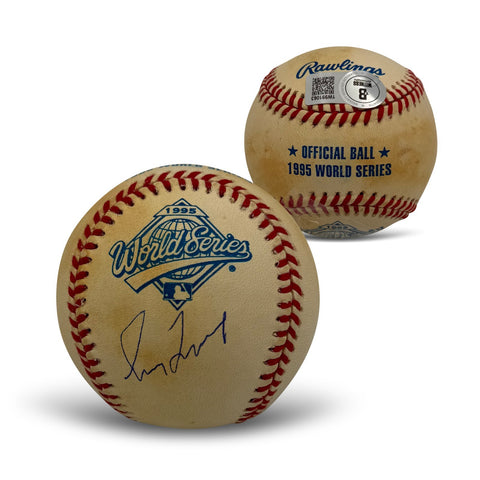 Greg Maddux Autographed 1995 World Series Signed Baseball Beckett COA + Case 6