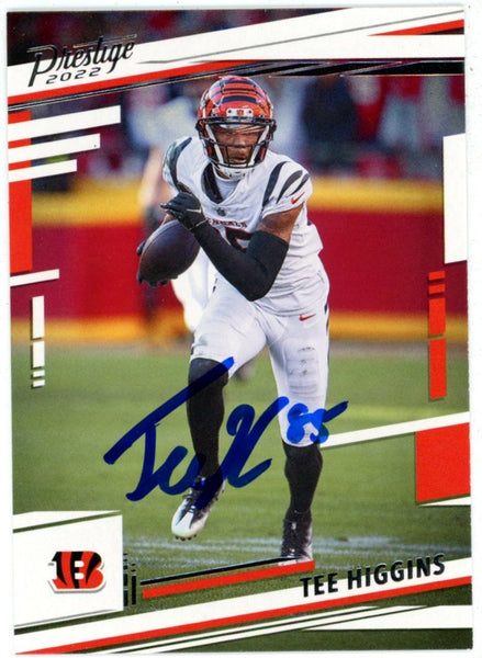 Tee Higgins Autographed 2022 Panini Prestige #60 Trading Card Beckett 50239