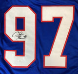 Cornelius Bennett Buffalo Signed Blue Football Jersey JSA