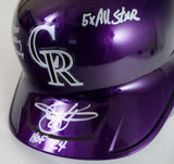 Todd Helton Signed Rockies Helmet 3 Inscriptions - Tri-Star COA