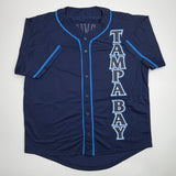 Autographed/Signed Garrett Cleavinger Tampa Bay Blue Baseball Jersey JSA COA