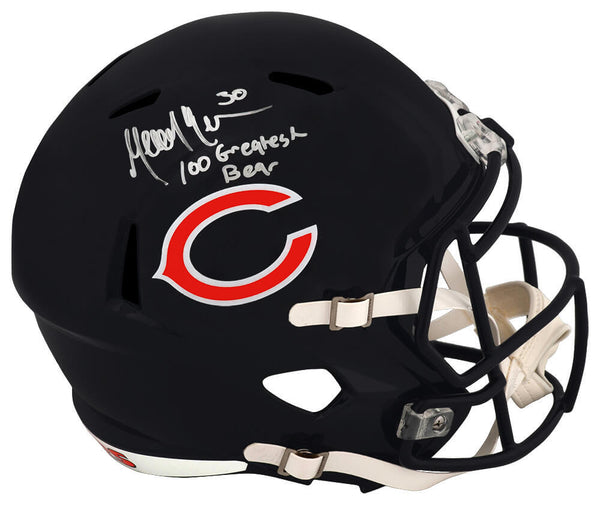 Mike Brown Signed Bears Riddell F/S Speed Replica Helmet w/100 Greatest (SS COA)