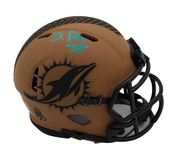 De'Von Achane Signed Miami Dolphins Speed Salute to Service 2 NFL Mini Helmet