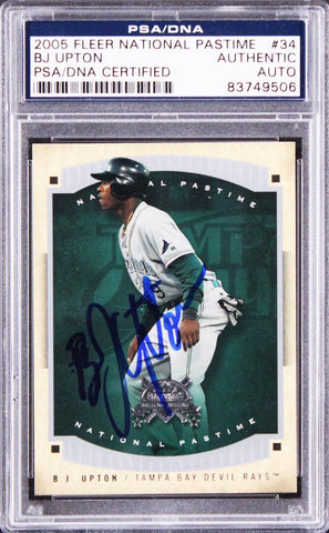 Melvin (BJ) Upton Signed 2005 Fleer National Pastime #34 Card PSA/DNA Slabbed