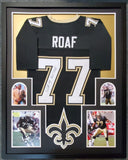 FRAMED WILLIE ROAF AUTOGRAPHED INSCRIBED NEW ORLEANS SAINTS JERSEY JSA COA