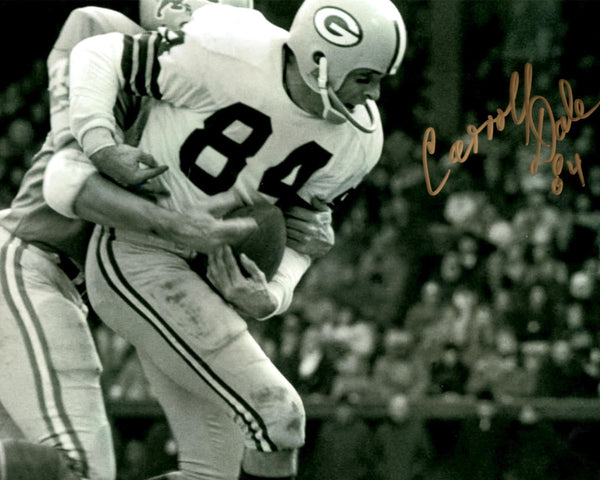 Packers CARROLL DALE Signed 8x10 Photo #6 AUTO - SB I & II Champ