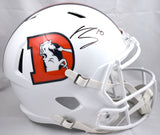 Bo Nix Signed Denver Broncos F/S Alternate Speed Helmet - Beckett W Holo *Black