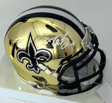 Saints Hall of Famer DREW BREES Signed Riddell CHROME Speed Mini Helmet AUTO BAS