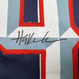 Autographed/Signed Hakeem Olajuwon Houston Blue Basketball Jersey JSA COA