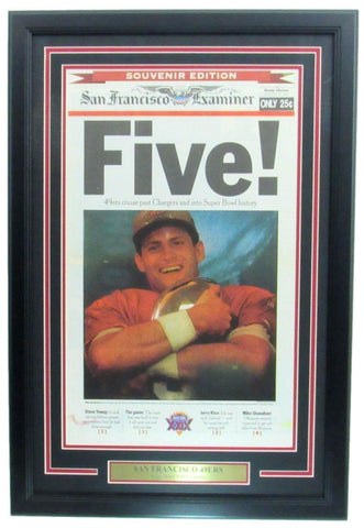 1995 San Francisco Examiner Newspaper 49ers Super Bowl XXIX Champs Framed 166170