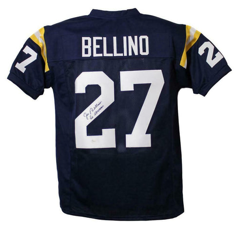 Joe Bellino Autographed/Signed College Style Blue XL Jersey Heisman 60 JSA 13420