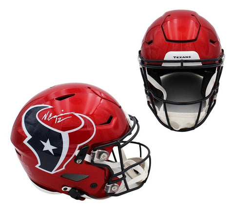 Nico Collins Signed Houston Texans Speed Flex Authentic Alt Red 2022 NFL Helmet