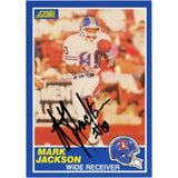 Mark Jackson Autographed/Signed Denver Broncos Trading Card Beckett 58357