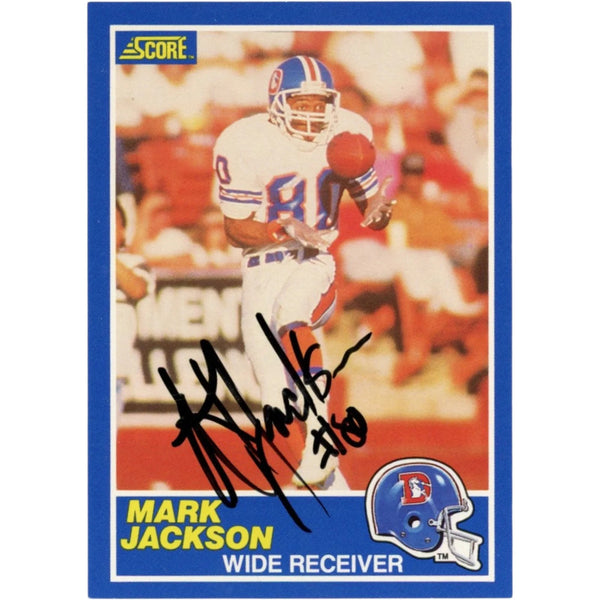 Mark Jackson Autographed/Signed Denver Broncos Trading Card Beckett 58357
