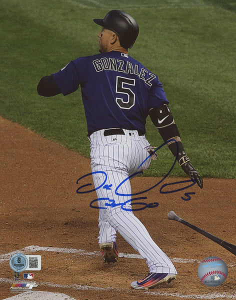 Rockies Carlos Gonzalez Authentic Signed 8x10 Vertical Photo BAS #BU64120