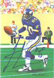 Cris Carter Autographed Minnesota Vikings Goal Line Art in blue w/HOF 13 10828