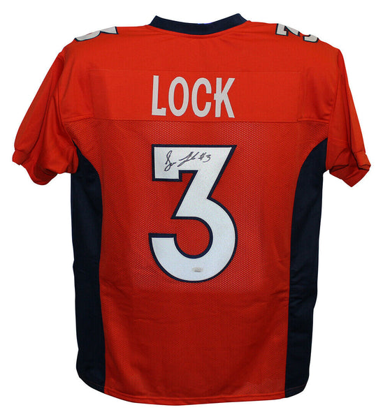 Drew Lock Autographed/Signed Pro Style Orange XL Jersey JSA 28937