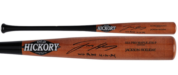 Jackson Holliday Autographed Orioles "MLB Debut 4-10-24" Game Model Bat Fanatics
