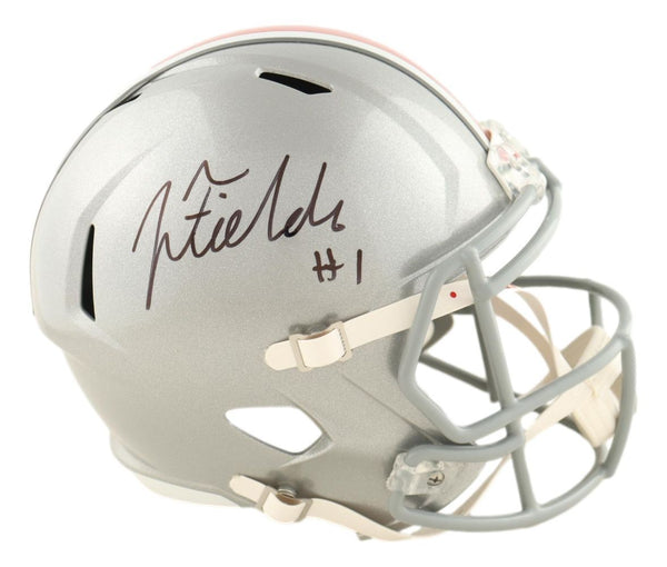 Justin Fields Signed Ohio State Buckeyes Full Size Replica Speed Helmet BAS